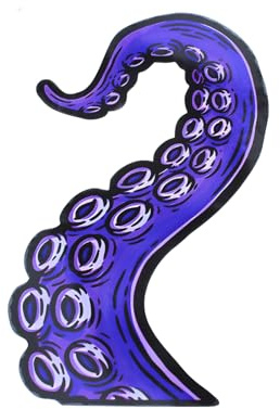 Cthulhu Polpo Tentacolo Sticker – Adesivo per auto in PVC viola scuro – Stile mare profondo forma tortuosa per auto, moto, laptop – Decorazione horror da abbinare