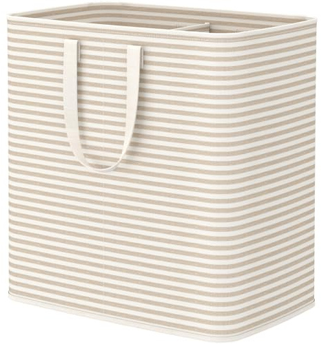 Lifewit Cesto Ropa Sucia, Cesta Ropa Sucia Impermeable con Asas Extendidas, Laundry Basket, Cubo Ropa Sucia Plegable, Bolsa Ropa Sucia para Baño, Dormitorio, Lavadero, 105L, Beige