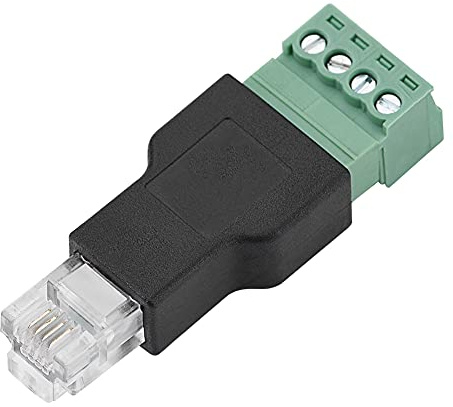 TICFOX RJ11 Verteiler, RJ11 Stecker auf 4 Poligen Schraubanschluss Adapter, Stabile Signalübertragung für Telefonanschlüsse