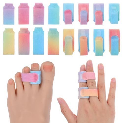 YBEATY Lot de 8 bandages d'orteils cassés en marteau - Correcteurs réglables - Séparateurs d'orteils - Correcteur d'attelle pour orteils courbés et courbés