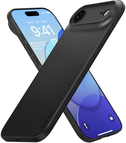 memumi Skal för iPhone Air, Tjocklek 0,3 mm, Slim Fit, Matt yta [Stötbeständigt, Halkskydd, Anti-rep] Skyddskåpa Extra Tunn för iPhone 17 Air- Svart