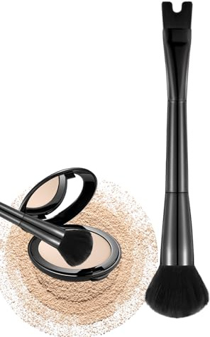 baabeash Pinceaux de maquillage pour contouring, pinceau cosmétique 2 en 1 - outil cosmétique à double extrémité en forme de U pour sculpter définir la fusion et le contour des joues et du nez