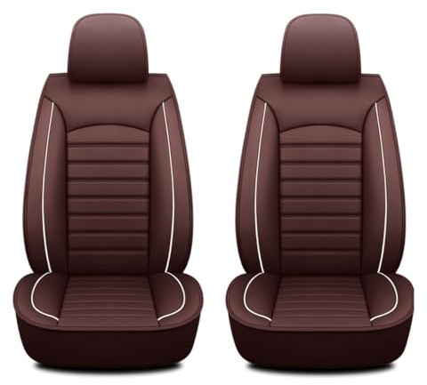DINGQINGYUN Vordersitze Set Auto Sitzbezüge Für Ford Fiesta 2009-2016, AutositzbezüGe Set Leder, 2-Sitze SitzbezüGe Auto Vordersitze Zubehör(Brown)