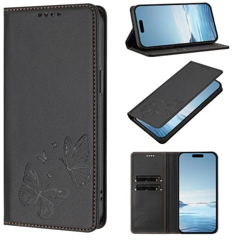Funda para Motorola Moto Edge 40 Neo Case, Cierre Magnético Función Soporte Bloqueo RFID Flip Billetera de Cuero PU Carcasa Móvil para Motorola Moto Edge 40 Neo, Negro