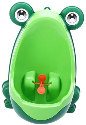 Urinale per Ragazzi con Mulinello, Plastica PP Resistente, Verde | Vasino per Ragazzi, Urinatoio Cartoon in Piedi, per Ragazzo Ragazza, con Rotazione, Facile da Montare, Design Educativo