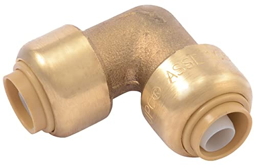 SharkBite 3/8 Inch (1/2 Inch OD) 90 Degree Elbow, Push to Connect Brass Plumbing Fitting, PEX Pipe, Copper, CPVC, PE-RT, HDPE, U246LFA