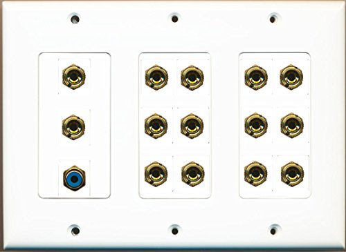 RiteAV 14 Banana (für 7 Lautsprecher) und Cinch blau Subwoofer Port-Weiß