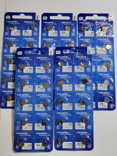 5 x 10 x Original Renata 364 SR621SW Uhrenbatterie Swiss Made Armbanduhr Low Drain Silberoxid 1,55 V Akku Batterien Teil des Crazy4fones Zubehörsortiments
