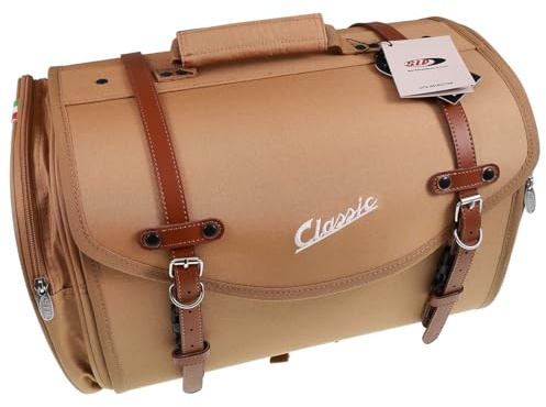 SIP Tasche/Koffer Classic, groß, für Gepäckträger, 480x300x270 mm, ca. 35 Liter, Nylon, braun | 4 Montagegurte für Gepäckträger; 480x300x270mm, Zahlenschloss, Regenhülle; kompatibel mit Roller, Retro Scooter, Motorrad
