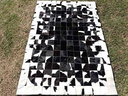 Vip-leather NEU KUHFELL Patchwork Teppich Cod 436 (120 cm x 180 cm)