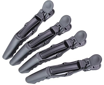 hair2heart 4x Haarklammern Friseurbedarf Abteilklammern Krokodilklammern, Profi Haarclips - Langlebige Styling-Essentials für atemberaubende Frisuren, vielseitig einsetzbar