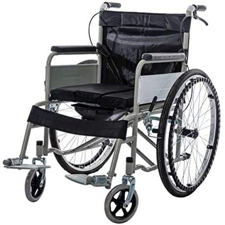 Self Propelled Lightweight Folding Wheelchair with Commode Pan Elderly Mobility Padded Wheel Chair - Latest Model