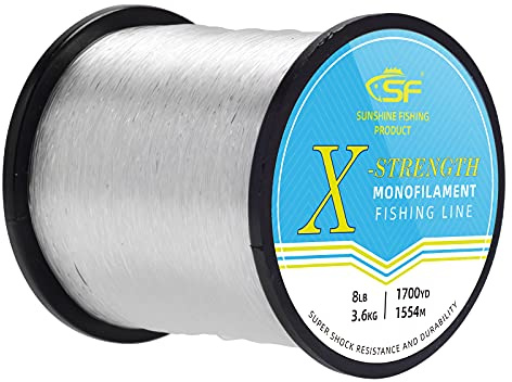 SF Monofile Angelschnur, Premium-Spule, X-stark, Mono-Nylon-Material, Vorfachschnur für Salzwasser, Süßwasser-Ballongirlande, hängende Dekorationen, 8/10/12/15/20/25/30/40/50/60/80/45,4 kg
