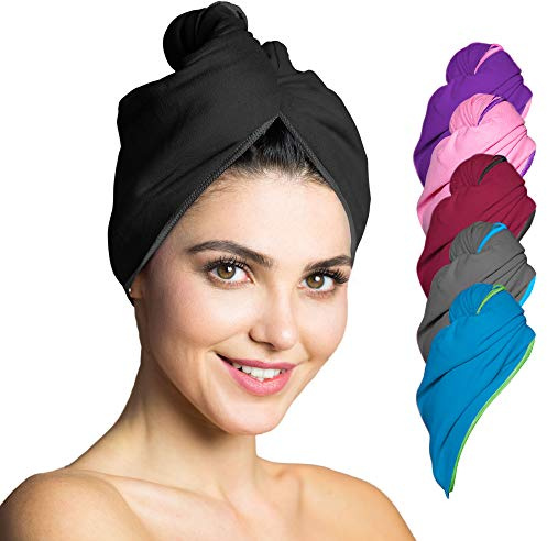 Fit-Flip Toalla Turbante para el Secado rápido de Cabello