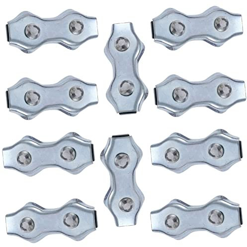10 x 6 mm Electric Fence Wire Connector Rope Clip Duplex Bolt Cable Clamp Poly Electric Fencing Joint