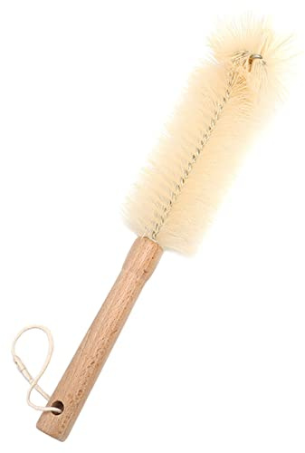 UPTALY 12 inch Bottle Brush, Nylon Brush with Beech Wood Handle, with Wooden Handle, Kitchen Cleaning Washing Tool, for Dish, Tumbler, Teapot, Cup, Pan, Long Narrow Neck Bottles