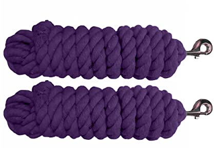 Majestic Ally Führstrick aus solider Baumwolle für Pferde und Nutztiere, 3 m lang und 16 mm dick, austauschbar, strapazierfähig, Satin-Schnappverschluss, handgefertigt, weich, gebrochenes Gefühl,