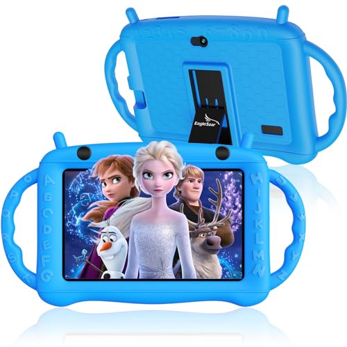 EagleSoar Kids Tablet Android 12 7 inch Toddler with Parental Control Kids APP Pre-Installed 32GB GMS Certified WiFi Dual Camera Eye Protection Children Tablet with Case (Blue)