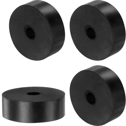 QUARKZMAN 4 Stück Gummi Unterlegscheiben Gummispacer 60mm Außendurchmesser 20mm Innendurchmesser 12mm Höhe Schwarz Gummi Abstandshalter Runde Distanzhülsen für Haus Auto Zubehör