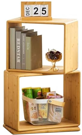 ZHDLDPUK Drehbares Bücherregal, Bücherturm Freistehend, Abnehmbares Drehbares Bücherregal, Schmaler Bücherregal-Organizer Aus Holz Für Heimbüro, Schlafzimmer, Wohnzimmer, Küche