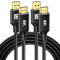 4K DisplayPort auf HDMI Kabel 2Pack unidirektionales DisplayPort-Computer zu HDMI-Monitor, 3M DP 1.2 zu HDMI 1.4 kompatibel mit HP ThinkPad AMD NVIDIA Desktop(2M)