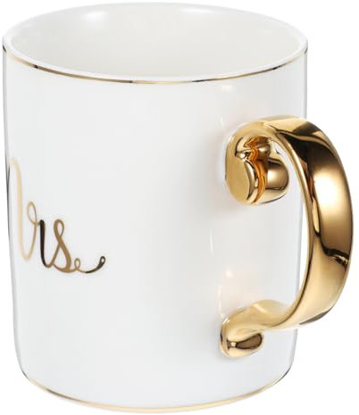 HOLIDYOYO Taza De Cerámica Dorada De Taza De Para Café y Leche Diseño Aleatorio Reutilizable Para