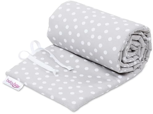 babybay Nestchen Piqué passend für Modell Boxspring XXL, perlgrau Punkte weiß