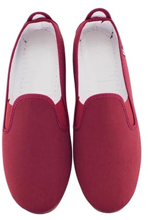 escoolers Scarpetta Kung-Fu in Tela e Chiusura con Elastici - Leggera e Comoda con Suola in Gomma Flessibile - Made in Spain., bordeaux, 43 EU