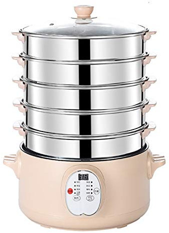 MQPALZKD Vaporiera elettrica Casseruola in Acciaio Inossidabile Scaldavivande Multifunzione con Programmazione temporale