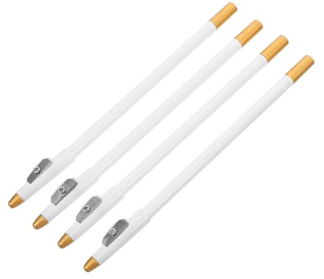 DEARMAMY 4stücke Teiliges Weißes Augenbrauen Eyeliner-stifteset Mit Integriertem Anspitzer Wasserfestes Wischfestes Barberset Für Präzise Konturen Bart Haarlinienzeichnung Geeignet Für Haut