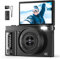 Macchina Fotografica Digitale 4K Ultra HD: 64MP Fotocamera Macchine per Principianti - Digitale Camera con Autofocus 16X Zoom - Flip 180° Videocamera con Scheda di Memoria Da 32GB Nero - YYZA9