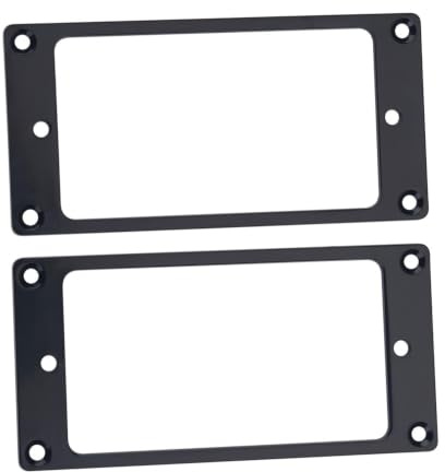 Humbucker Pickup Covers, Humbucker Pickup Ringe Rahmen Mountting Flat Bottom Ersatzteil für E-Gitarre oder Präzisionssaß (Schwarz)