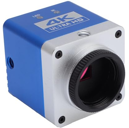 Walfront Cámara para Microscopio Industrial 4K 8.3MP HD con USB2.0, 4x Zoom Digital, Exposición Automática y Balance de Blancos para Computadora