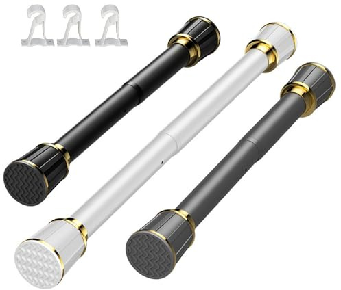 Bastone per tenda a tensione regolabile, estensibile per doccia e armadio, 260340 cm, colore crema, resistente e facile da installare, per riporre tende e vestiti