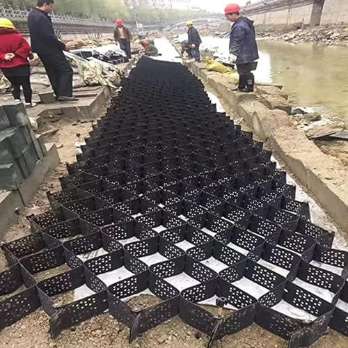 Caillebotis en plastique Pavés de grille de gravier, géocellules pliables et d'expansion for les travaux de sous-sol, grilles d'allée Grid, système perméable de pavage cellulaire Caillebotis stabilisa