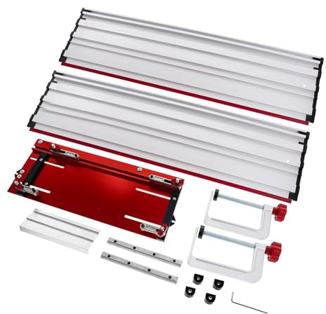Asixxsix Rail de guidage pour scie circulaire, rail de guidage universel en alliage d'aluminium avec bande, plage de coupe de 50 pouces, pour scies circulaires de 7-1/4 pouces
