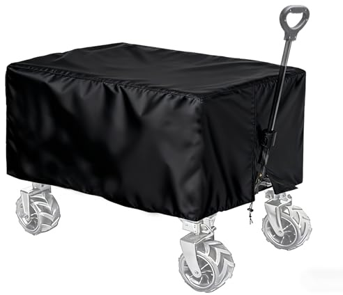 SANYCASA 210D Cover for Festival Trolley Camping Beach folding Wagon Trolley waterproof, 38 L x 22 B x 20 H, Black