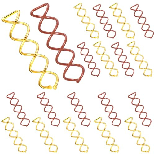LXUEJIE 20 stycken spiral hårklämma, spiral hårnålar hårklämma hårtillbehör roterande gör-det-själv hårnålar högstickade frisyrer tillbehör för hårstyling lämplig för olika frisyrer (brun guld)