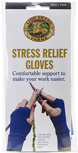 Lion Brand Yarn 400-5-1202 Stress Relief Gloves, 1-Pair, Small,Blue