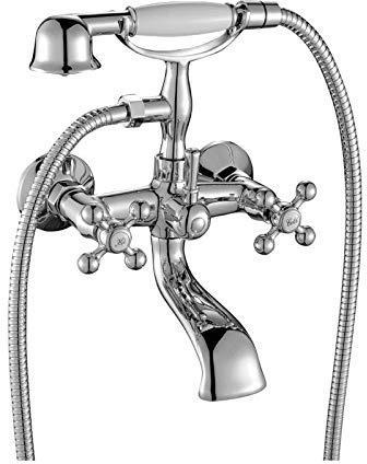 Hochwertige Retro Nostalgie-Zweigriff Badewannen- Wannenarmatur- Bad Armatur Wasserhahn Retro Nostalgie Chrom-Umstellung Brause /- Wanne- Betrieb.
