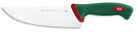 Sanelli Premana Professional Coltello da Affettare, Acciaio Inossidabile, Verde/Rosso, 20 cm