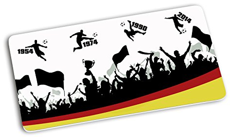 Brettchen Fussball Jahreszahlen, Frühstücksbrett, Melamin, 23, 5 x 14, 5 x 0, 5 cm, Europameisterschaft | Weltmeisterschaft | GEDA | GEDA Labels | EM | WM | Schule | Fussball | Deutschland