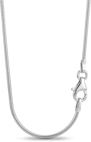 Avesano Schlangenkette 925 Silber Kette Damen Halskette 1 mm 101021-0 | feine Silberkette in den Längen 42 45 50 60 70 80 90 cm verfügbar
