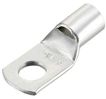 sourcing map Copper Wire Lugs,8AWG SC35-8,Bolt Hole,Battery Cable Ends Eyelets Crimp Tubular Ring Terminals Connectors Silver Tone 50Pcs