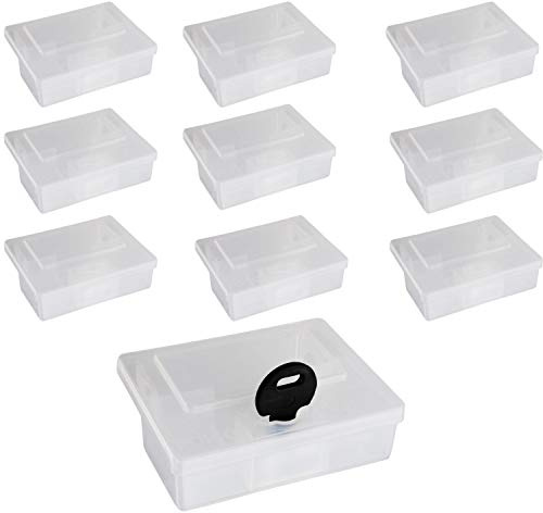 Set Köderbox für Mäuse I Sichere Mäuseköderbox für Mäusegift I Köderstation zum Auslegen von Mäuseköder I Wühlmaus, Maus effektiv im Garten bekämpfen (10, transparent)