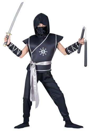 W WIDMANN MILANO Party Fashion - Disfraz de ninja para niños, guerrero japonés, guerrero, disfraces de carnaval, carnaval