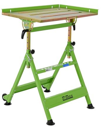 TRUTZHOLM mobiler Schweißtisch klappbar höhenverstellbar von 77-92 cm, große Arbeitsplatte, stufenlose Neigung bis 90° Profi Werktisch Werkbank mit Rädern und Tragegriff, platzsparend