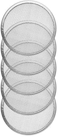 JIAHU Edelstahl-Gläser, Deckel für Keimgläser, Siebdeckel, silberfarben, 5 Stück, 70 mm