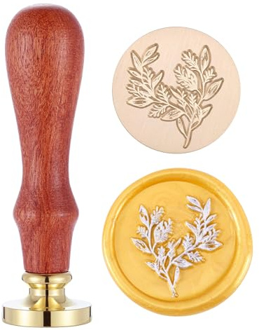 Yoption Eucalyptus Wax Seal Stamp, Vintage Plant Seal Stamp for Wedding Party Invitations Envelopes Gift Packing