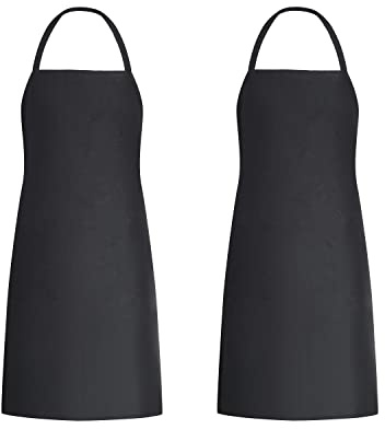 Weavric Unisex-Schürzen Lätzchenschürze, 81,3 x 71,1 cm mit langen Bändern, für Damen, Herren, Koch, Küche, Basteln, Zeichnen, 2 Stück